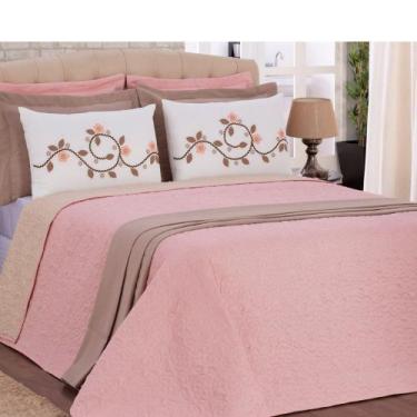 Imagem de Colcha Casal Padrão Cobre Leito 5 Peças Harmonia - Bordados Ricardo, R