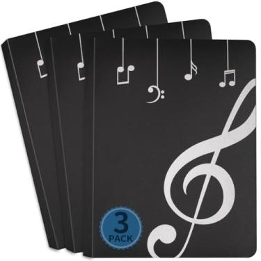 Imagem de Pasta de música, pasta de partituras, fichário, pacote com 3, suporte de armazenamento coral de música, pasta de banda (3)