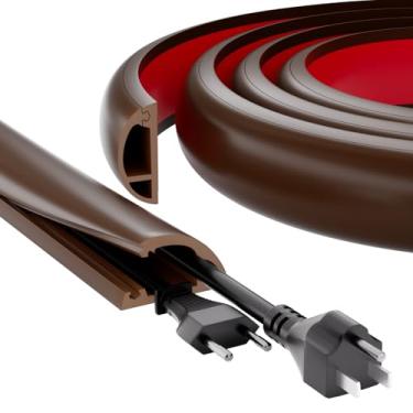 Imagem de Capa de cabo de piso de 1,2 m, escondedor de fio de silicone, cabos de extensão ocultos, cabos de proteção, evita viagens de cabos, protetor de cabo antiviagem com adesivo resistente para piso, mesa e