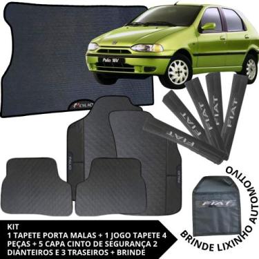 Imagem de Kit Acessórios Palio 1996 a 200 Tapete Emborrachado + Porta Malas + 5 