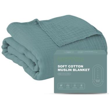 Imagem de Cobertor de cama Cosy Family Musselin Algodão 4 camadas verde 140x200c