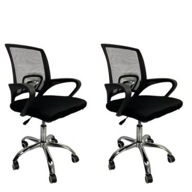 Imagem de Kit 2 Cadeira Escritório Secretária Giratória Ergonômica Modelo Ascend