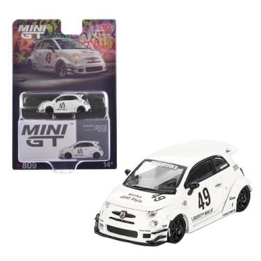 Imagem de Diecast Model Car Compatible with Mini GT 1:64 LB-Works x Abas Works Abarth 595 Gara White Limited Edition MGT00809