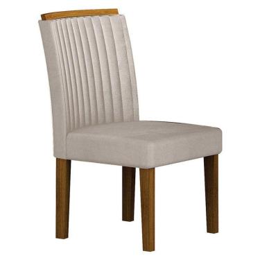 Imagem de Cadeira Para Mesa De Jantar Jade Mdf Freijó Joli Palha - Leifer Móveis