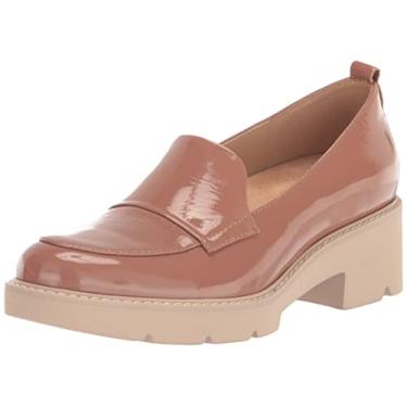 Imagem de Naturalizer Mocassim feminino Darry sem cadarço leve com sola de salto, Couro envernizado marrom avelã, 6
