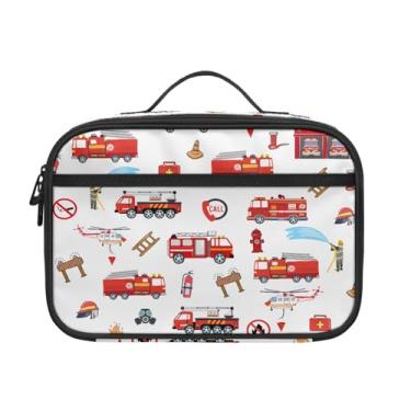 Imagem de Lancheira de caminhão de bombeiros para crianças, meninas, reutilizável, isolada, lancheira para trabalho, escola, piquenique, acampamento