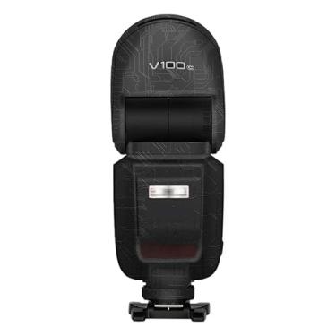 Imagem de Película protetora de flash para câmera Godox V100 Body Vinly Wrap Skin Premium Adesivo de fotografia V100 (Circuit Black)