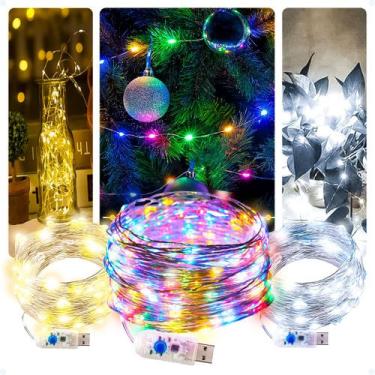 Imagem de Cordão De Led Fio Fada 5m Decoração USB Pisca Pisca Strobo - Hxt, Colo