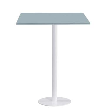 Imagem de Mesa Pisa Beta Bistrô Fratini 107,50cm (A) Disco Redondo Branco Tampo MDP Quadrado Cinza 80cm (L)
