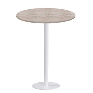Imagem de Mesa Pisa Beta Bistrô Fratini 107,50cm (A) Disco Redondo Branco Tampo MDP Redondo Castanheira 80cm