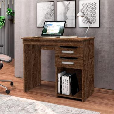 Imagem de Mesa Home Office Para Computador Veneza Com Gavetas - Imbuia