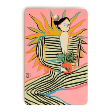 Imagem de Society6 Tábua de corte de bambu - Decoração de cozinha por Sandra Poliakov - Tábuas de corte exclusivas para cozinha, 40,6 cm x 26,7 cm x 1,3 cm, Sun Power