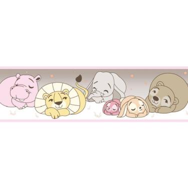 Imagem de Faixa De Parede Treboli Rosa Animais Dormindo 5912