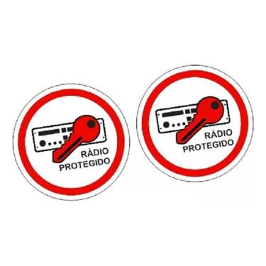Imagem de Adesivo Radio Protegido Vidro Volkswagen Gol Parati Fk
