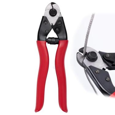 Imagem de Cortador de cabo resistente – corta cabos de aço inoxidável de aeronaves de até 5/81.3 cm para trilhos de convés, cercas, freios de bicicleta e projetos DIY – Lâminas afiadas de precisão, aderência