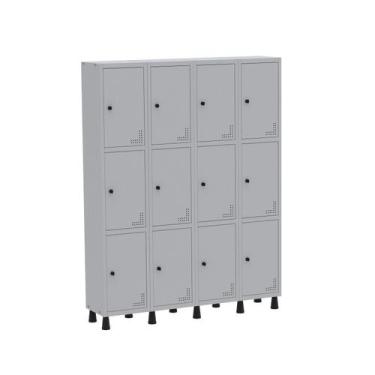 Imagem de Armário Locker Guarda Volume Aço Light 12 Portas 138x179,5cm - Pandin 