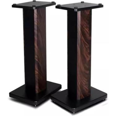 Imagem de Suportes De Alto-falante De Piso De Madeira 1 Par De Alto-falantes De Computador Médios Hifi Rack Box Para Home Theaters, Brown-b, 30cm/11.8inches