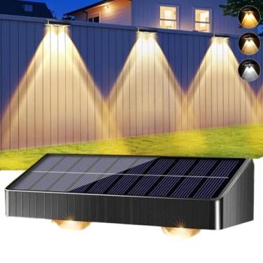 Imagem de Brizled Luzes de cerca solar para ambientes externos, 6 modos 2700/4500/6500K 250 ml, luz de parede IP65 à prova d'água, iluminação de paisagem para quintal, jardim, pátio, deck, trilho, parede
