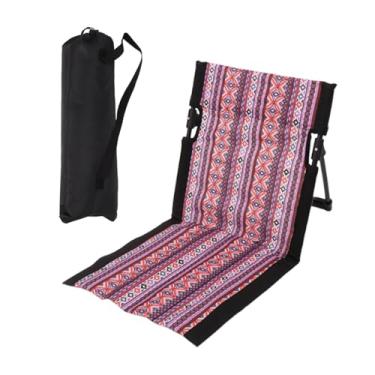 Imagem de Ioensy Espreguiçadeira de praia ao ar livre, acessórios de esteira de praia dobrável, almofada leve, assento de chão para churrasco, estádio de pesca, Lado Negro