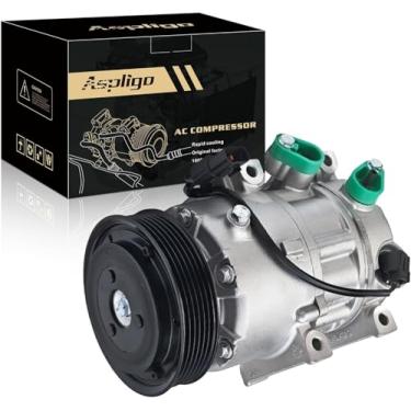 Imagem de Aspligo Compressor de ar condicionado AC serve para Hyundai Sonata 2.0L 2.4L 2011-2012, para Kia Optima 2.0L 2.4L 2011-2012, com embreagem A/C, compressor CA CO11218C, substitui 977013R000RU