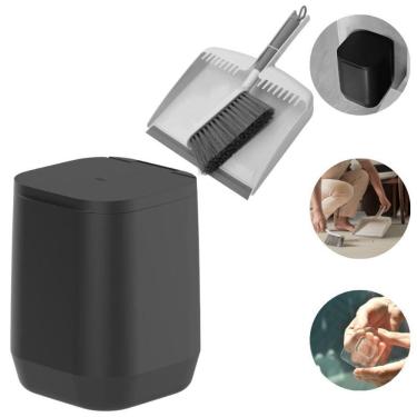 Imagem de Lixeira Suspensa Piso/Parede+Pá Para Lixo+Escova Limpeza -Ou