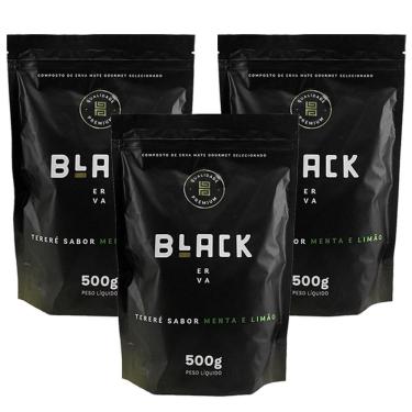 Imagem de Kit 3X Erva Mate Tereré Black Erva 500G Sabor Menta E Limão
