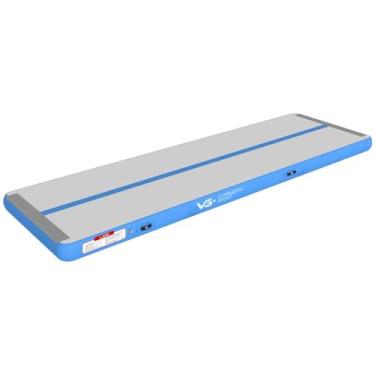 Imagem de Tapete Colchão Inflável Ginástica 5 Metros Colchonete Tatame Tablado com Bomba de Ar Elétrica VG Plus (Azul, 220v)