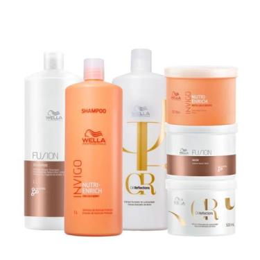 Imagem de Wella Cronograma Sh 3x1000ml + Masc 3x500ml - Wella profissional