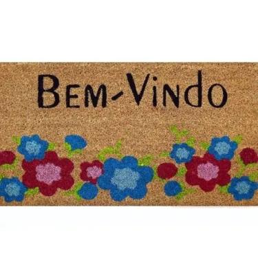 Imagem de Capacho Fibra De Coco Estampado Antiderrapante 30x60cm - Jolitex