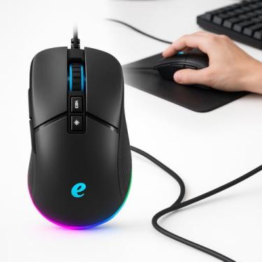 Imagem de Mouse Com Fio Usb Ergonomico Ambidestro Rgb 7200DPI 7 Botões P/Computador Notebook PC Gamer Casual