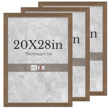 Imagem de VCK Moldura marrom para pôster, 50 x 71 cm, pacote com 3, moldura de pôster de textura de madeira para decoração de parede – exibição de escritório, sala de estar e corredor