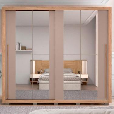 Imagem de Guarda Roupa Lorian 245cm 2 Portas de Correr com 2 Espelhos e 4 Gaveta