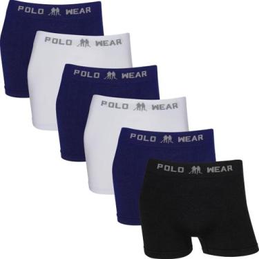 Imagem de Kit 6 Cuecas Boxer Premium Polo Wear Masculina Microfibra Sem Costura 