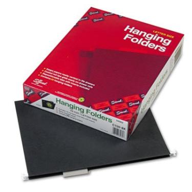 Imagem de Smead Pastas de arquivo suspensas, corte 1/5, estoque de 11 pontos, carta, preto, 25/caixa SMD64062