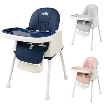 Imagem de Cadeira de Alimentação Bebe Infantil Portatil 2 em 1 Azul PipDip, Azul