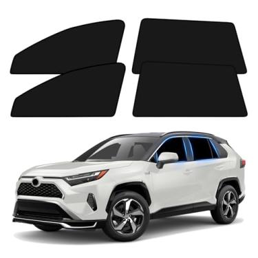 Imagem de ZATOOTO Persianas de janela de carro para Toyota RAV4 2019-2024, 4 peças de capas magnéticas de janela de carro - Cortinas de privacidade 100% de bloqueio de luz, sombra de sol de janela lateral para