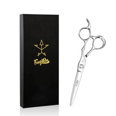 Imagem de Fengliren Tesoura profissional afiada para corte de cabelo de barbeiro, tesoura de cabeleireiro de 14 cm, feita de liga de aço inoxidável avançada para salão de cabeleireiro e uso doméstico