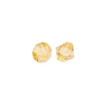 Imagem de Miçanga Passante Balão Facetado Acrílico Amarelo 6mm 100pçs 15g - Maca