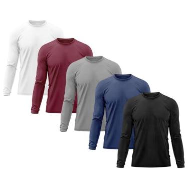 Imagem de Kit 5 Camisetas Masculina Térmica Proteção Solar UV  50/ Praia Treino 