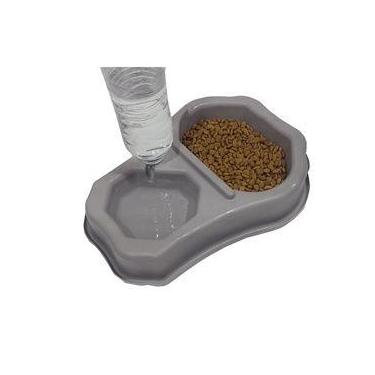 Imagem de Comedouro pet  duplo ração e água  - TF Injetados, Cinza