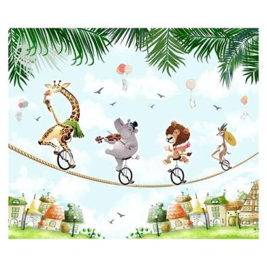 Imagem de Papel de Parede Adesivo Infantil Animais Circo Quarto Criança - 665pcm