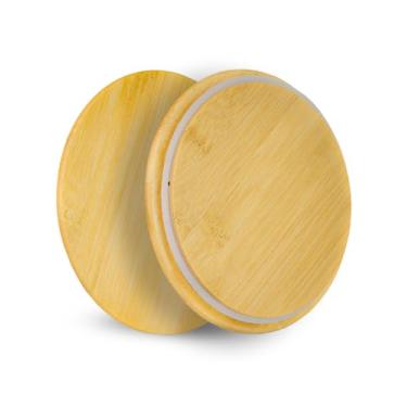 Imagem de TERESRY Tampas de madeira de substituição para recipientes de vidro Pyrex 7201-PC*2, tampas de bambu para tigelas de vidro Pyrex 4 xícaras, tampas de tigela com junta de silicone à prova de vazamento