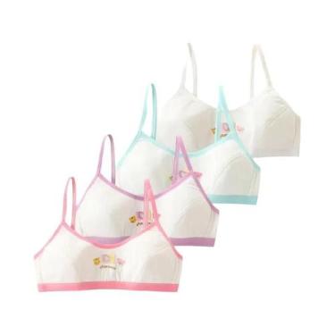 Imagem de Sutiã De Treinamento Sem Fio De Algodão Para Meninas, Pacote Com 4 Peç