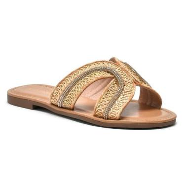 Imagem de Sandália Rasteira Feminina Via Marte, Bege, 37