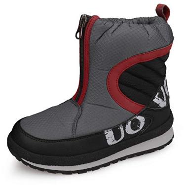 Imagem de Botas de Inverno para Meninos e Meninos UOVO Botas de Inverno para Crianças Impermeáveis Inverno Neve Botas para Meninos Quentes Antiderrapantes Externos (Meninos/Meninos Grandes), Black/Red, 3 Little Kid