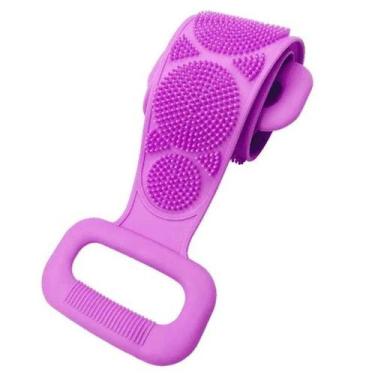 Imagem de Faixa Esfoliadora Esponja Silicone Massageadora Escova Banho Lava Corp