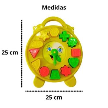 Imagem de Relógio Educativo de Encaixar Peças Pedagógico - Divplast, Verde