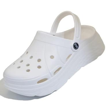 Imagem de Tamancos de plataforma de sola grossa para mulheres, sapatos de jardim ultraleves para meninas, sandálias de verão, antiderrapante, resistente, suporte de arco, confortável, impermeável, casual, sem