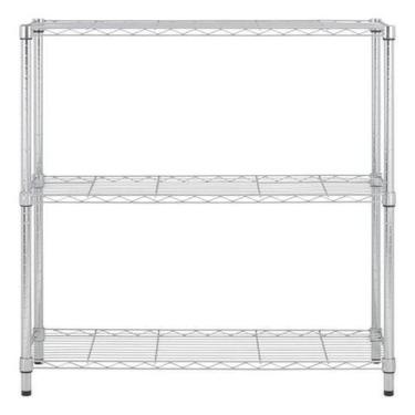 Imagem de Estante De Aço Aramado 90X90X35Cm Até 150Kg - 3 Prateleiras - Spaceo