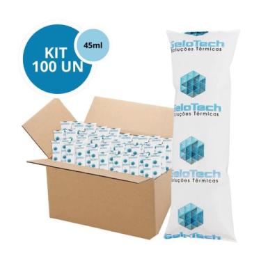 Imagem de Kit 100 Gelo Gel Bolsa Artificial Reutilizável Flexível Compressa 45g 